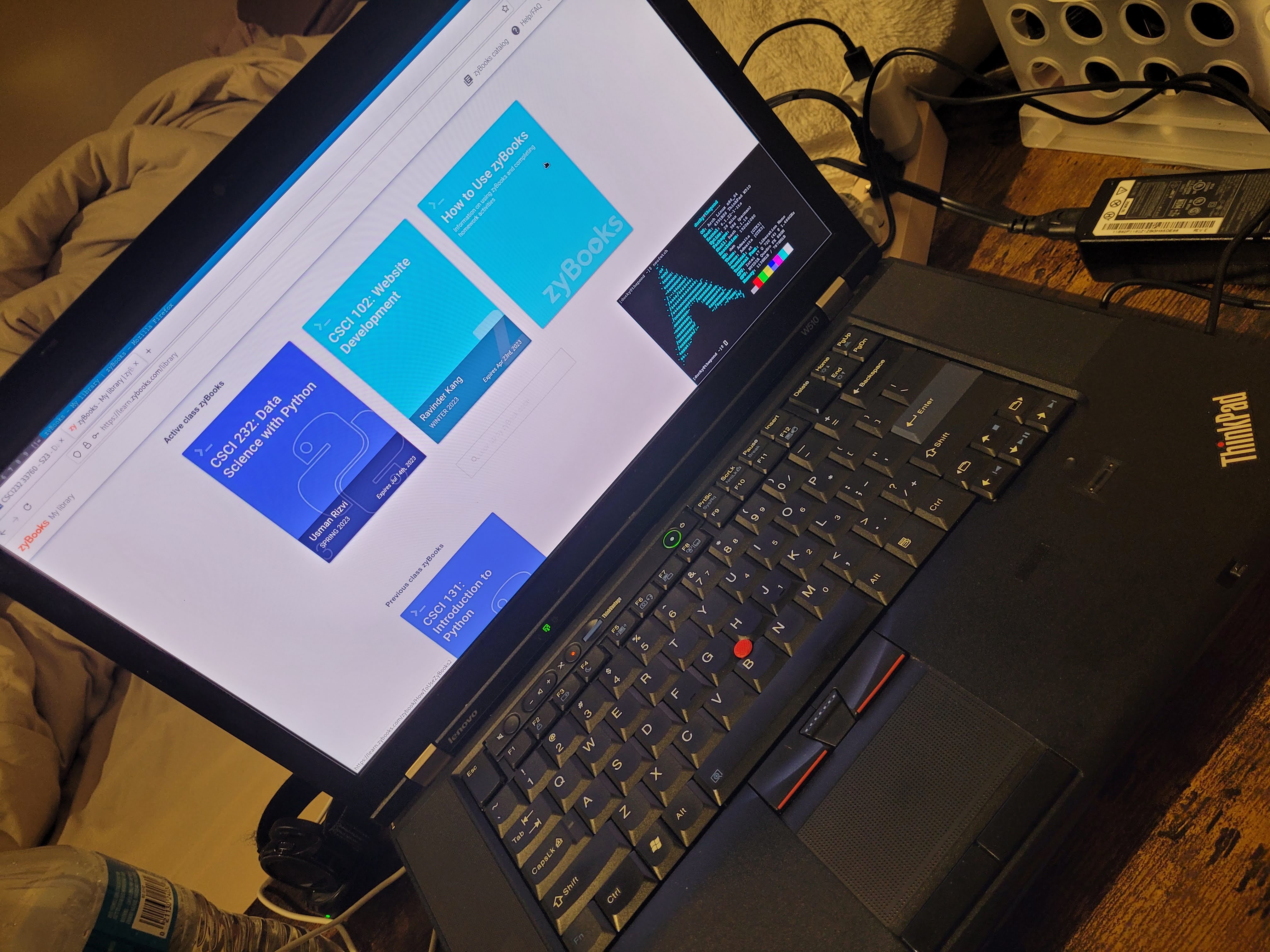 doing homework on the laptop